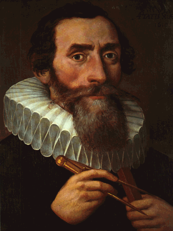 unbekannter Maler aus Prag: Johannes Kepler im Alter von 39 Jahren, im Museum der Sternwarte in Kremsmünster