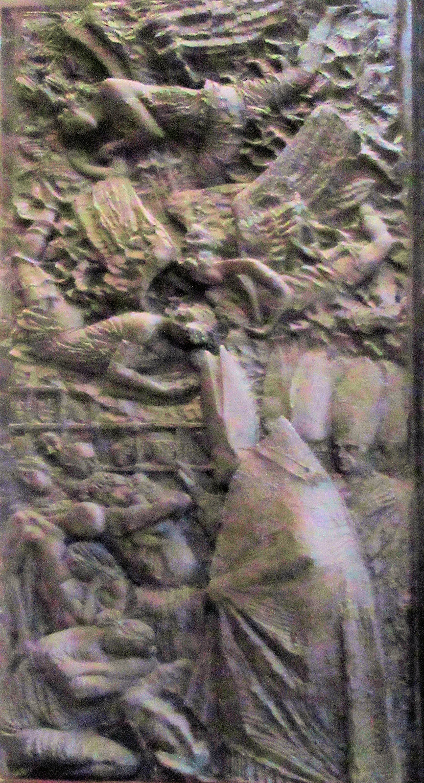Emilio Greco: Bronzerelief, 1967, an Johannes' Grab 1642, im Petersdom in Rom