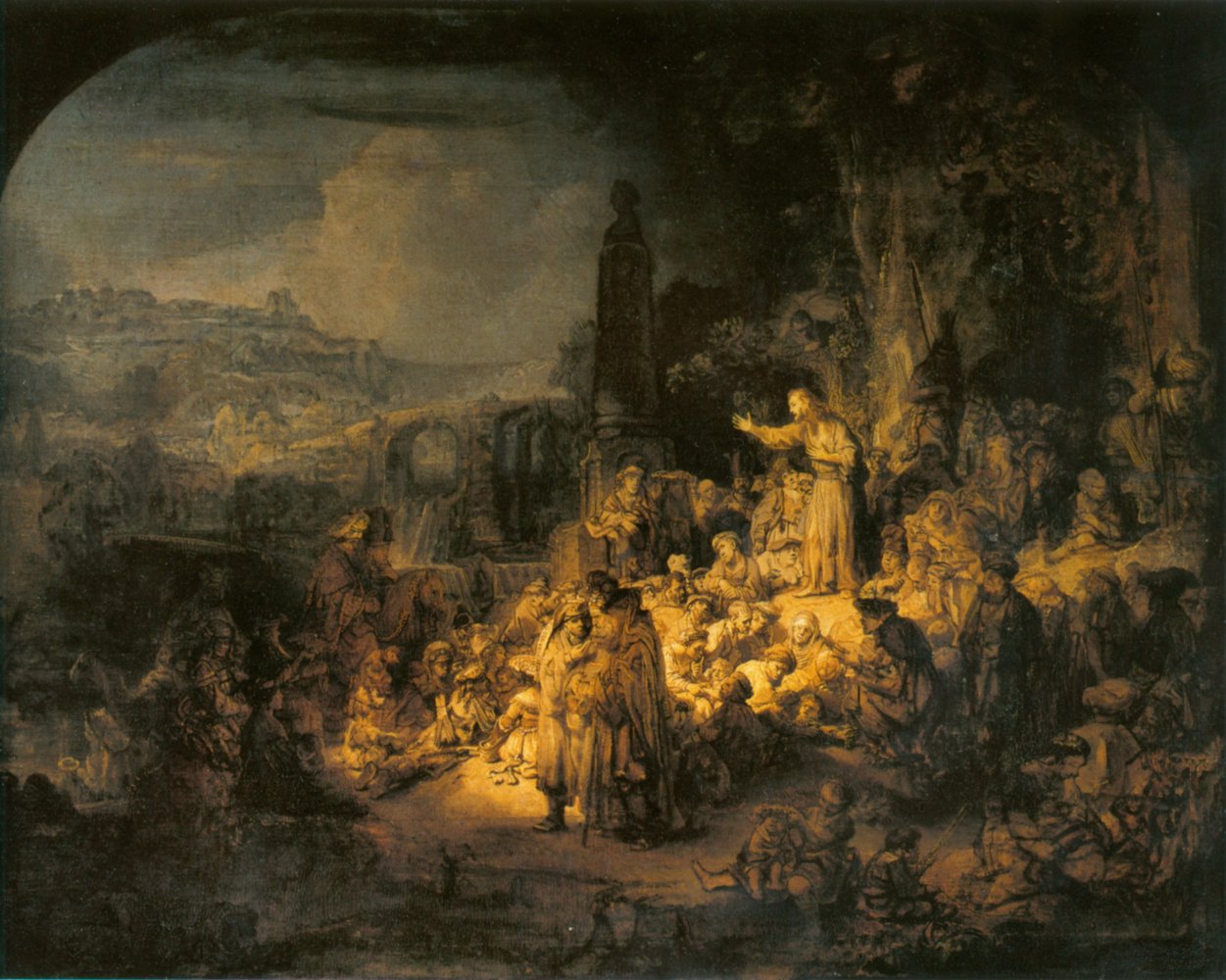 Rembrandt Harmensz van Rijn: Johannes predigt, 1634/1635, Staatliche Museen Preußischer Kulturbesitz in Berlin