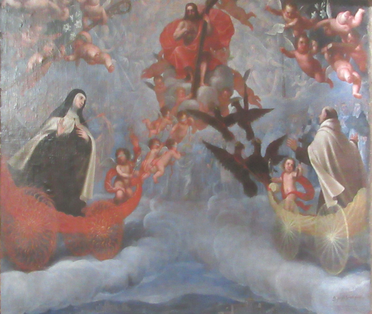 Johannes und Theresa von Ávila in der himmlischen Herrlichkeit, Bild in der Kirche des Klosters der Unbeschuhten Karmeliter in Segovia