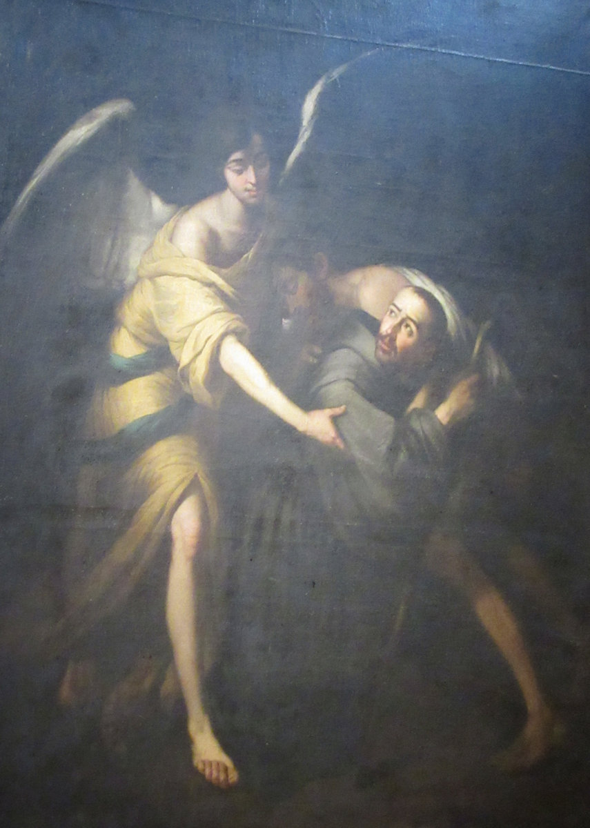 Murillo-Schule: Johannes wird von einem Engel beschützt, 17. Jahrhundert, im Museum der Kathedrale in Ávila