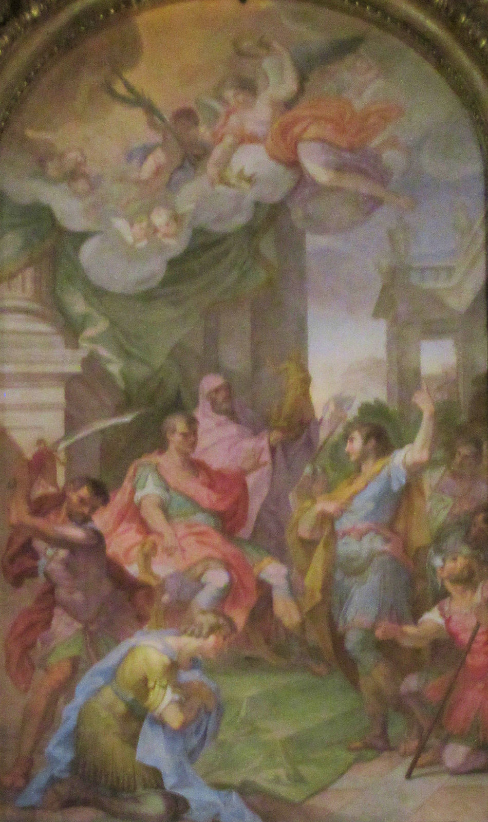 Giacomo Triga: Das Martyrium von Johannes und Paulus, Altarbild, 1726, in der Kirche Santi Giovanni e Paolo in Rom