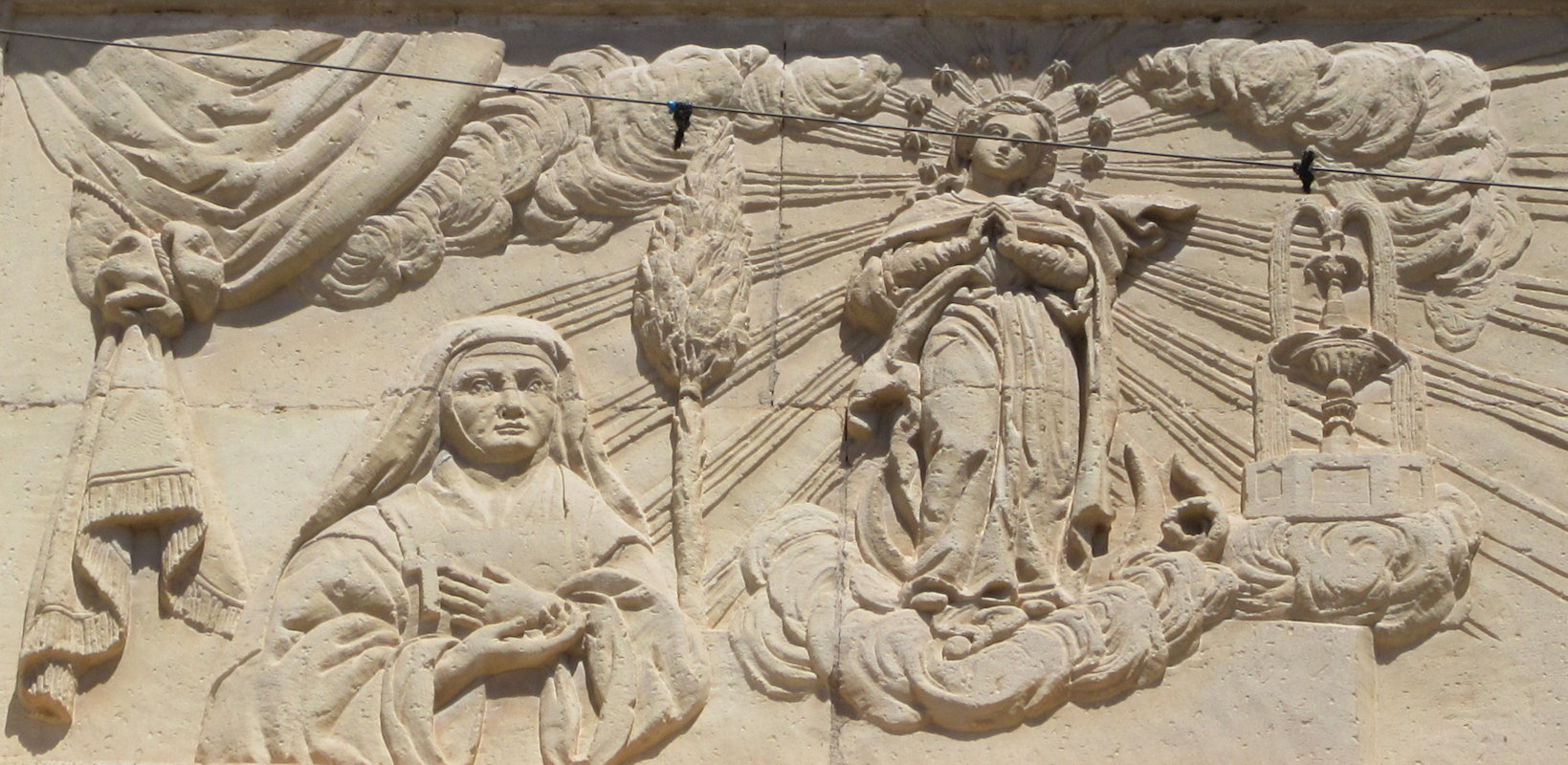 Relief, um 1810, an der Mariä unbefleckter Empfängnis und Ines geweihten Kirche der Augustinerinnen in Benigànim