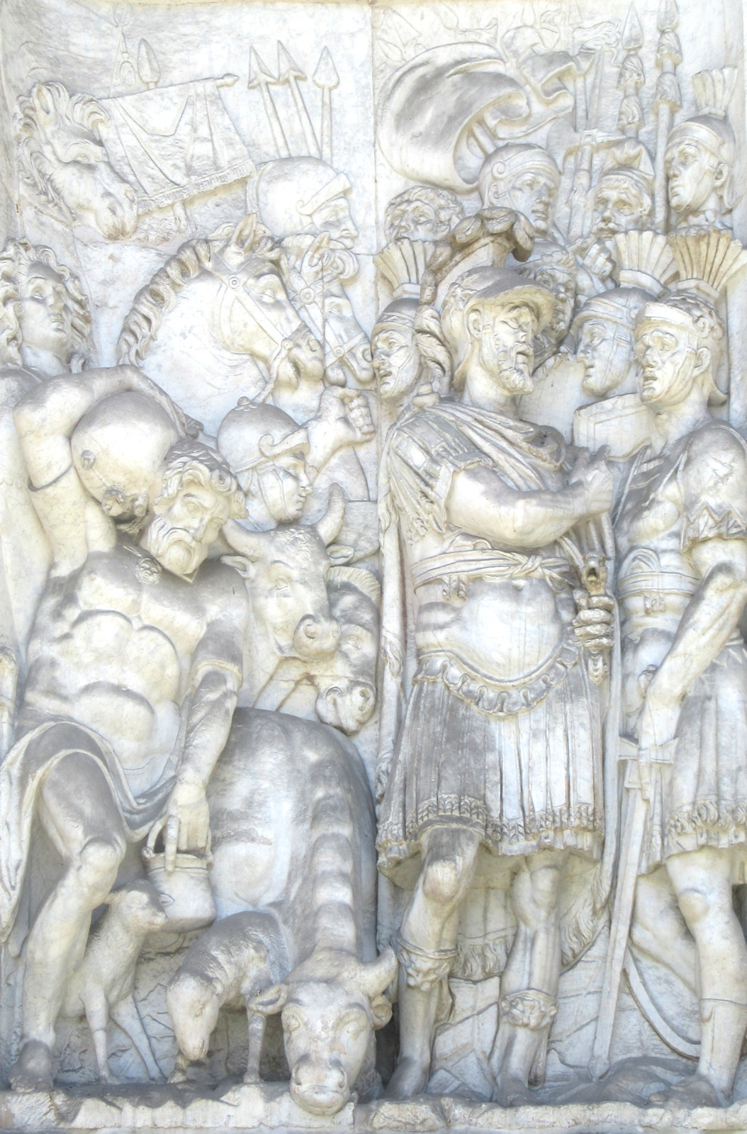 Flaminio Vacca: Josua führt die Israeliten über den Jordan, 1587, Relief an der Fontana dell'Arco Felice in Rom