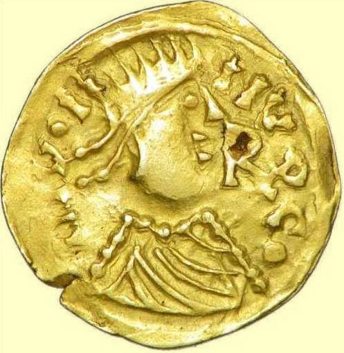 Unter König Judicaël II. in Rennes geprägte Münze, um 635