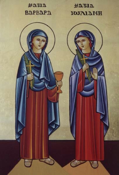koptische Ikone: Barbara (links) und Juliana