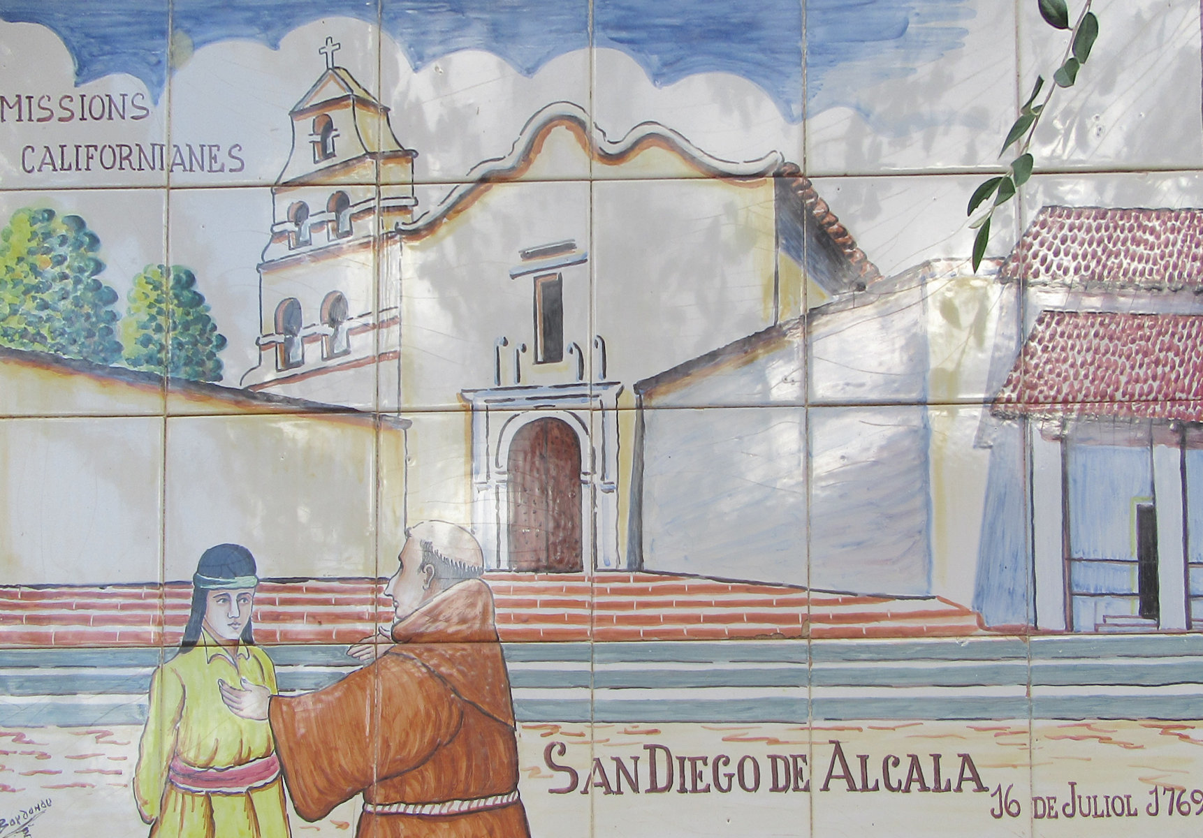 Missionsstation San Diego, errichtet 1769, Azulejo nahe Juniperus' Wohnhaus