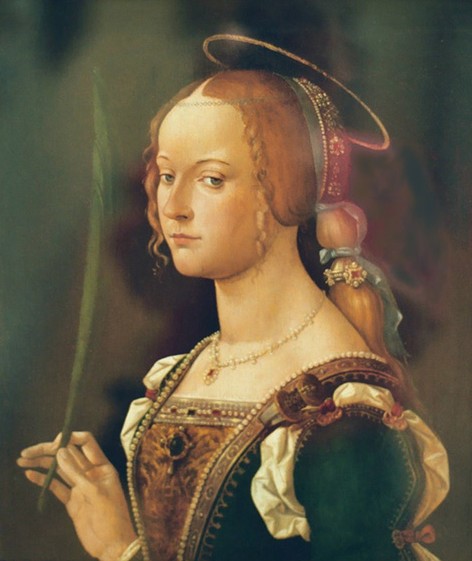 Bartolomeo Montagna: Justina von Padua, Fragment, um 1490, Metropolitan Museum of Art in New York