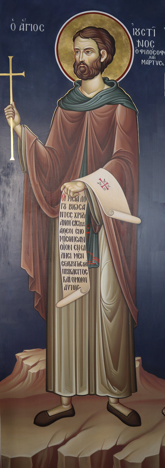 Fresko im Kloster der Verklärung in Meteora in Griechenland