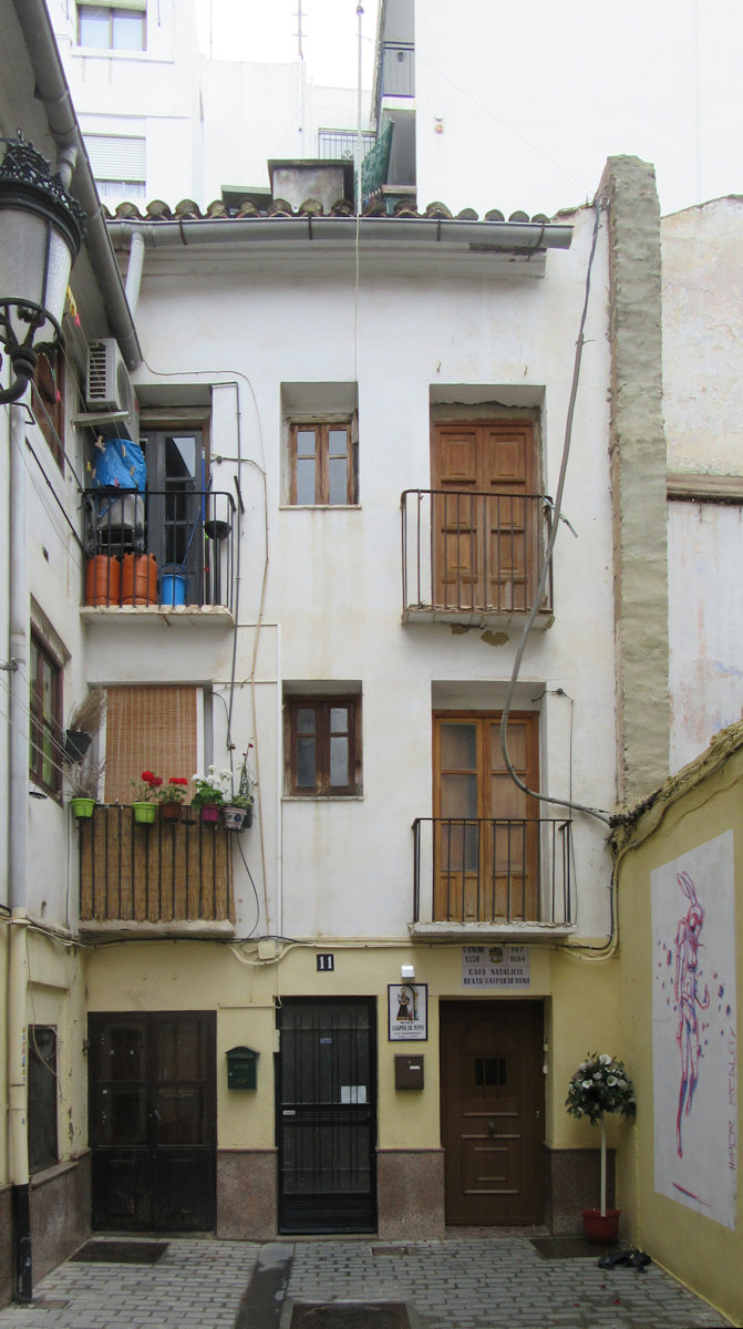 Kaspars Geburtshaus am Ende der Sackgasse de Cañete in Valencia
