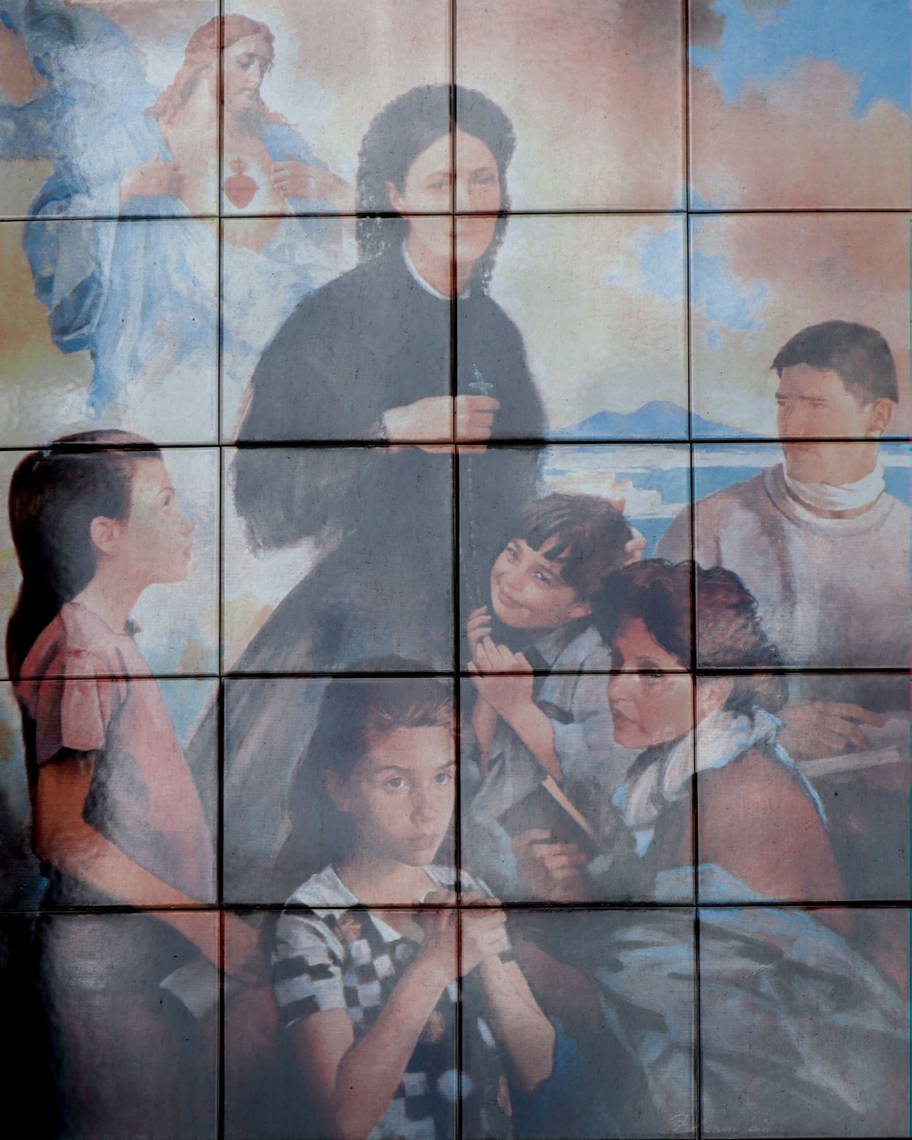 Azulejo am Mutterhaus der „Dienerinnen des heiligen Herzen Jesu” in Neapel