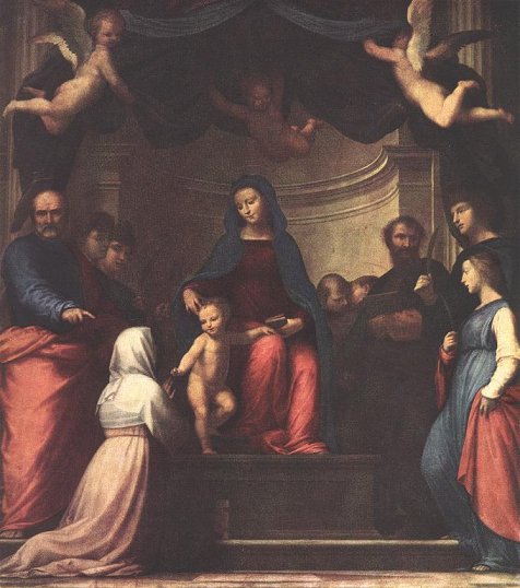 Fra Bartolomeo: Die (mystische) Vermählung Katharinas mit Christus, 1511, im Musée du Louvre in Paris