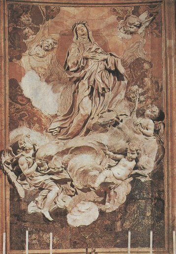 Melchiore Caffa: Katharinas Himmelfahrt, Marmorbild, 1667, in der Kirche Santa Catarina da Siena a Magnapoli in Rom