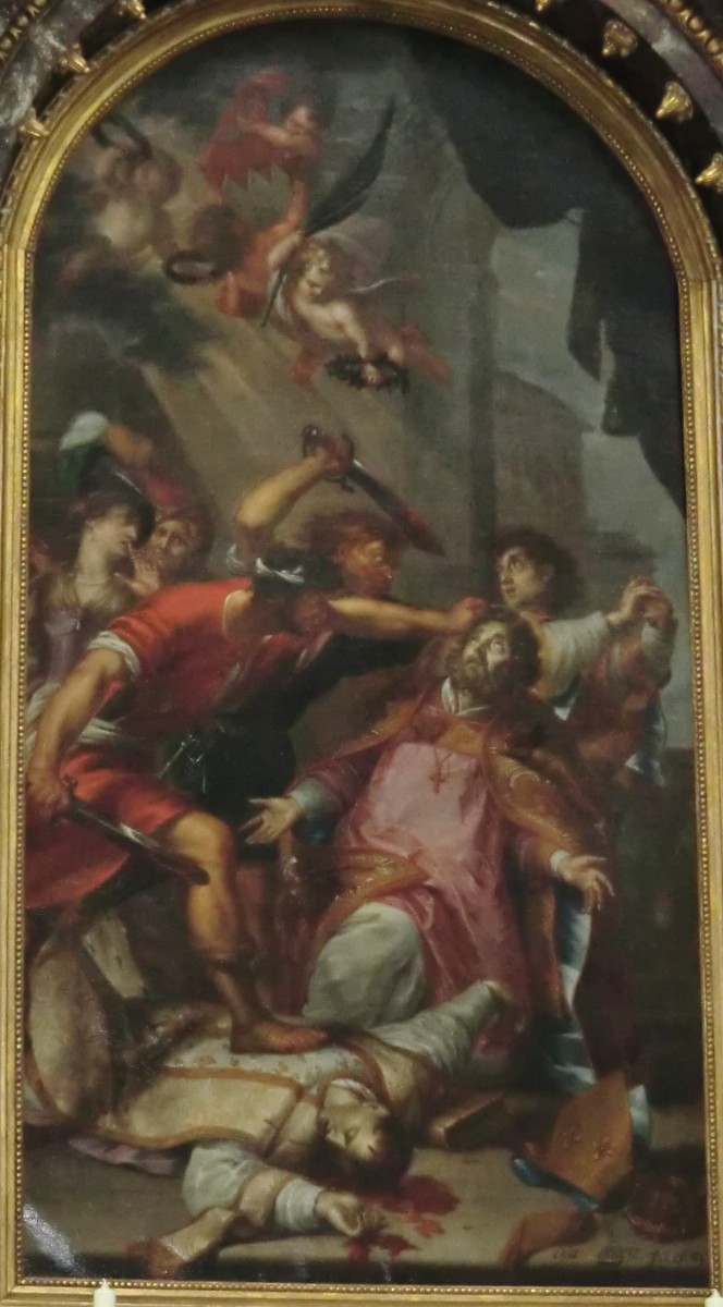 Oswald Onghers: Martyrium des Kilian, 1659, Altarbild im Neumünster in Würzburg