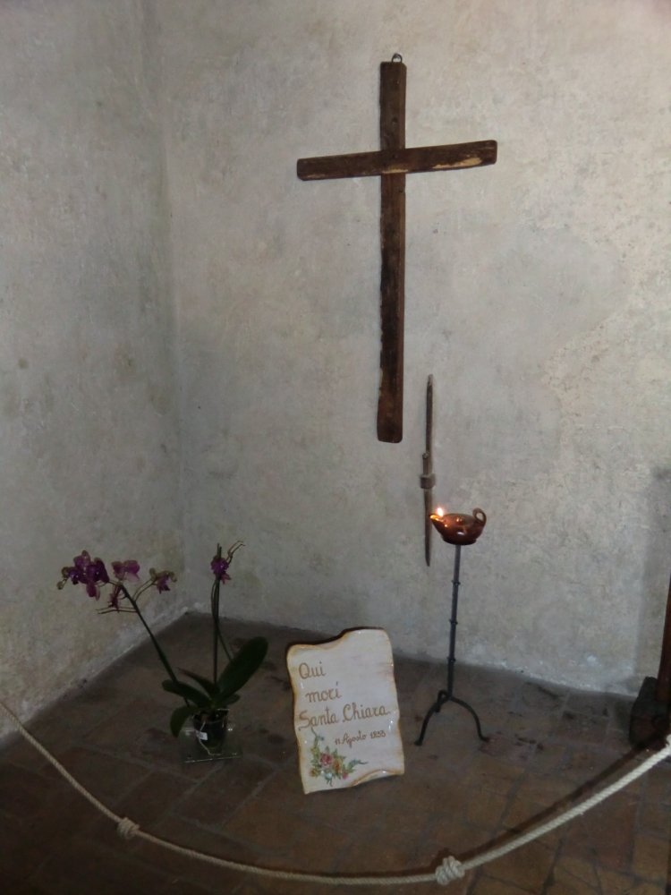 Der Platz, an dem Klara starb, im Dormitorium im Kloster San Damiano