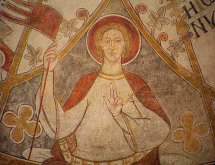 Fresko in der Kirche St. Bendt in Ringsted in Dänemark
