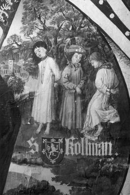 Marter des heiligen Koloman. Detail aus dem Stammbaum der Babenbergerin der Stiftsgalerie Klosterneuburg