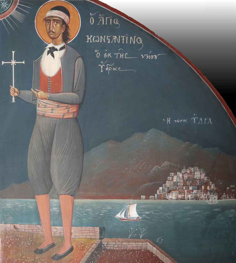 Fresko im Kloster in Penteli bei Athen