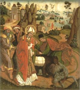 Jan Polack: Das Bärenwunder, aus dem Weihenstephaner Altar, 1489, Diözesanmuseum im ehemaligen Andreasstift in Freising
