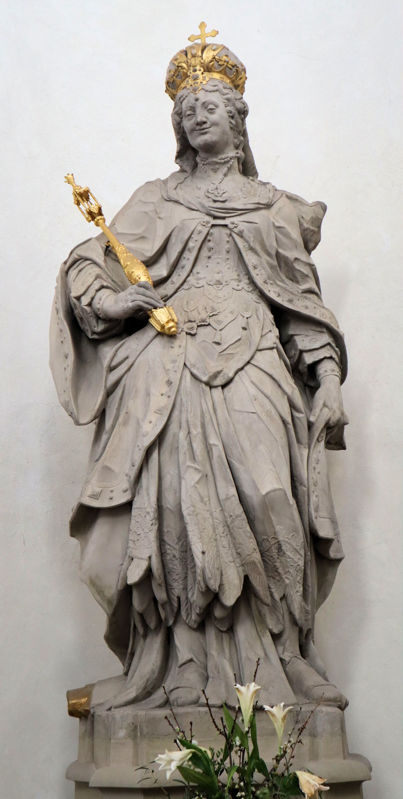 Johann Peter Benkert: Statue, 1750, in der Kirche St. Jakob in Bamberg, ursprünglich auf der Unteren Brücke (dort heute eine Kopie)