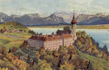 Postkarte: Kloster Andechs, um 1960