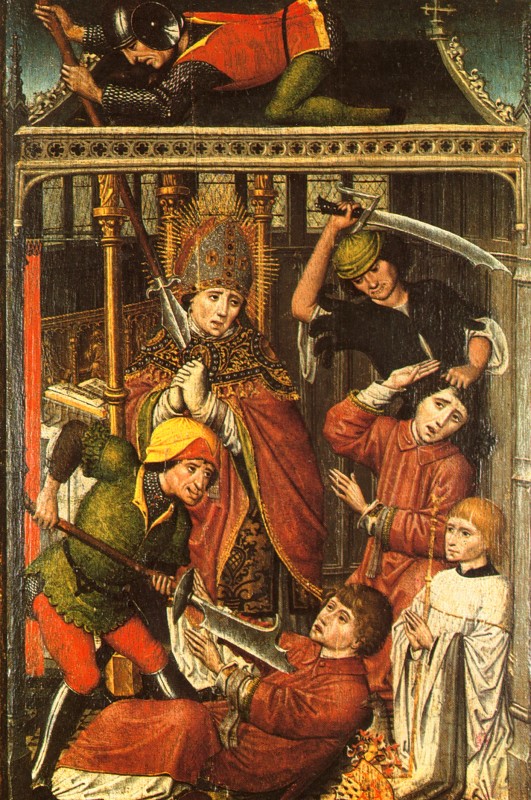 Tafelbild: Das Martyrium von Lambert, 15. Jahrhundert