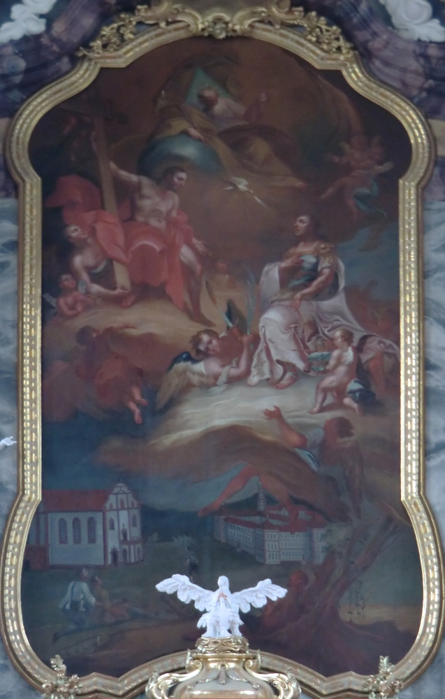 Anton Morath: Landelins Verklärung, Bild im Hochaltar, 1764/65, in der Kirche in Ettenheimmünster