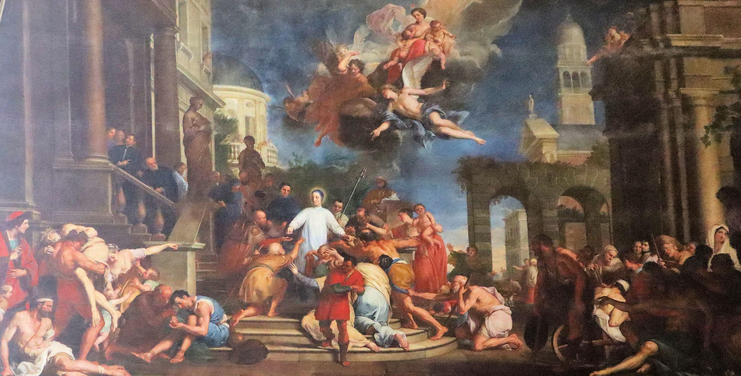 Gregorio Lazzarini: Laurentius als Wohltäter, 1691, in der Kirche San Pietro di Castello in Venedig