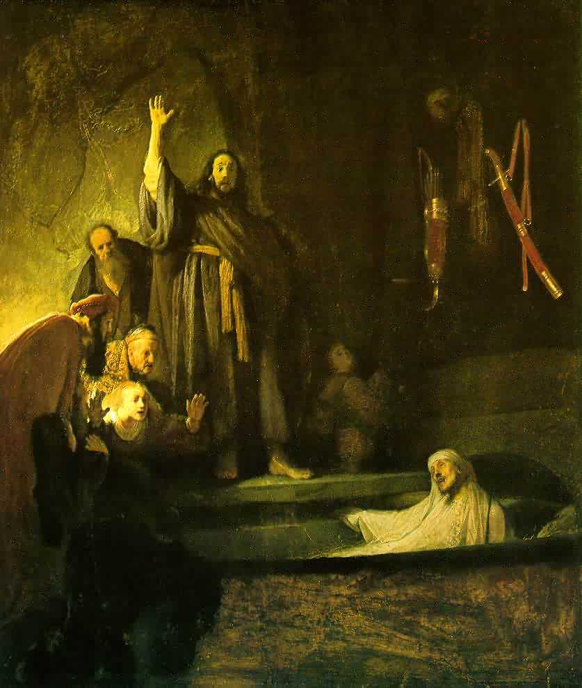 Rembrandt: Die Auferweckung des Lazarus, um 1630, Los Angeles County Museum of Art