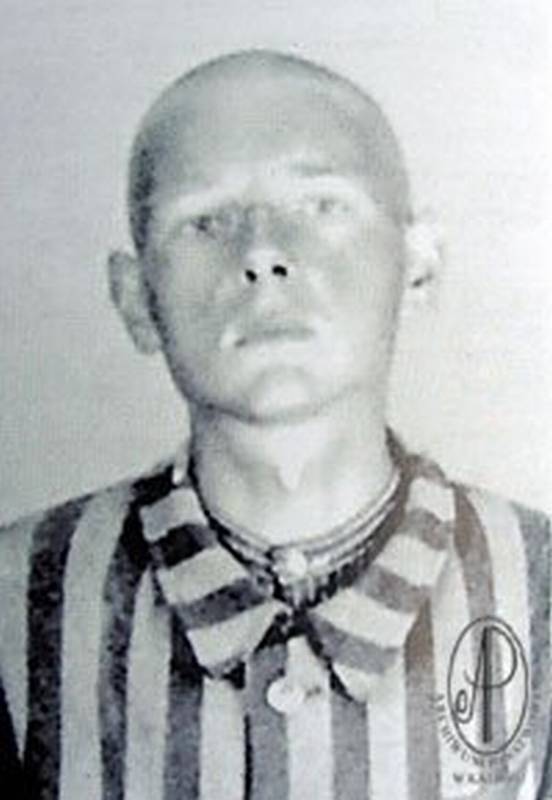 Pius Maria Bartosik in Häftlingskleidung