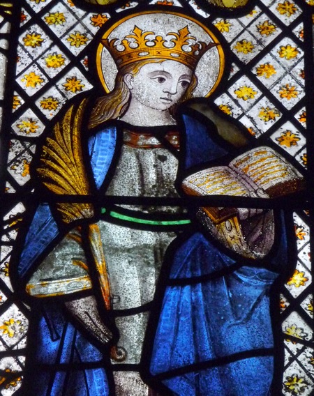 Glasfenster, 1523, in der Pfarrkirche in St Neot in Cornwall 