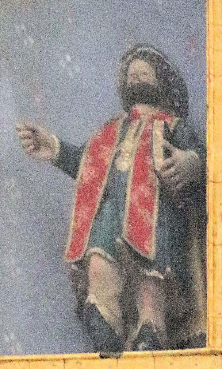 Speratus-Statue am Hochaltar in der ihm geweihten Pfarrkirche in San Sperate auf Sardinien