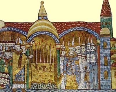 Majolus (rechts) empfängt kirchliche Würdenträger