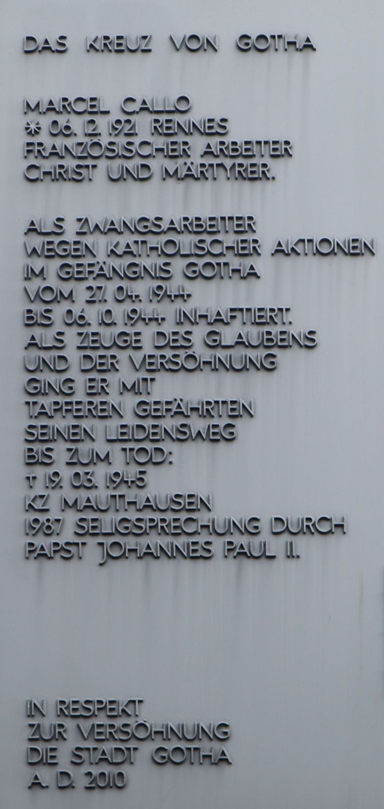Gedenktafel am Amtsgericht in Gotha