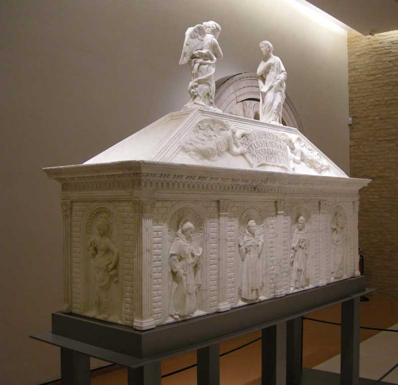 Antonio-Rossellino († 1479): Sarkophag für Marcolinus, im ehemaligen Dominikanerkloster, heute Museum San Domenico in Forlì