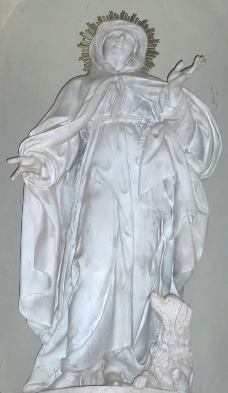 Vincenzo Pacetti: Marmorstatue, 1781, im Santuario bei Cortona