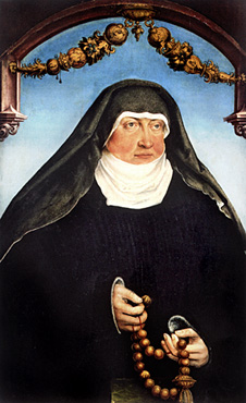 Hans Wertinger: Äbtissin Margarita von Bayern, um 1528, in der Burg in Burghausen