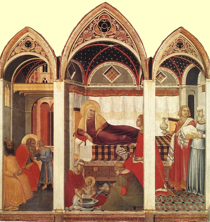 Pietro Lorenzetti: Geburt der Maria, 1342, im Museo dell'Opera del Duomo in Siena