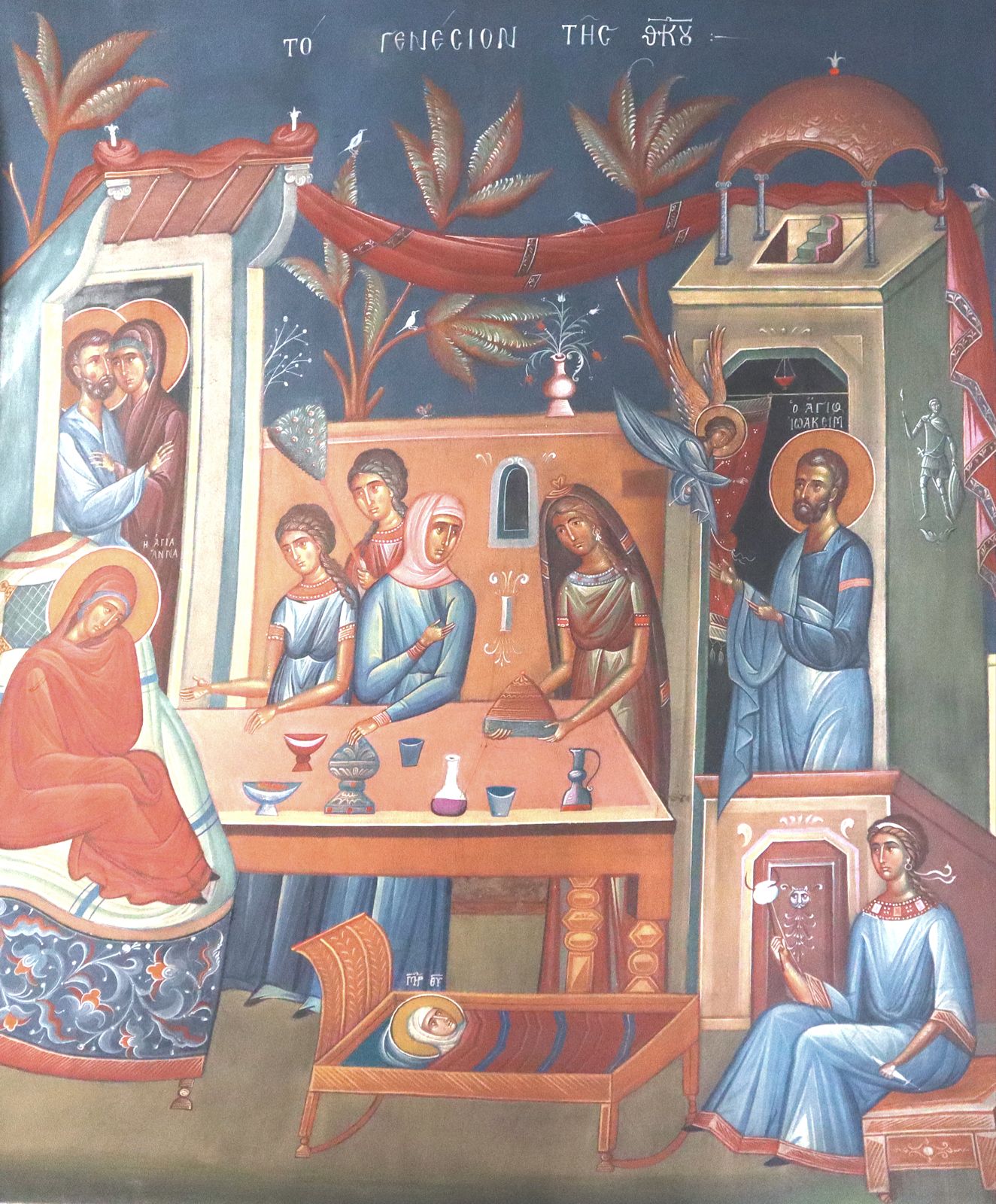 Fresko im Katholikon des Klosters in Penteli bei Athen