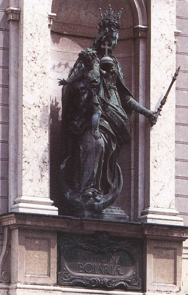 Hans Krumper: Bronzestatue Patrona Bavariae, 1615, an der Residenz in München