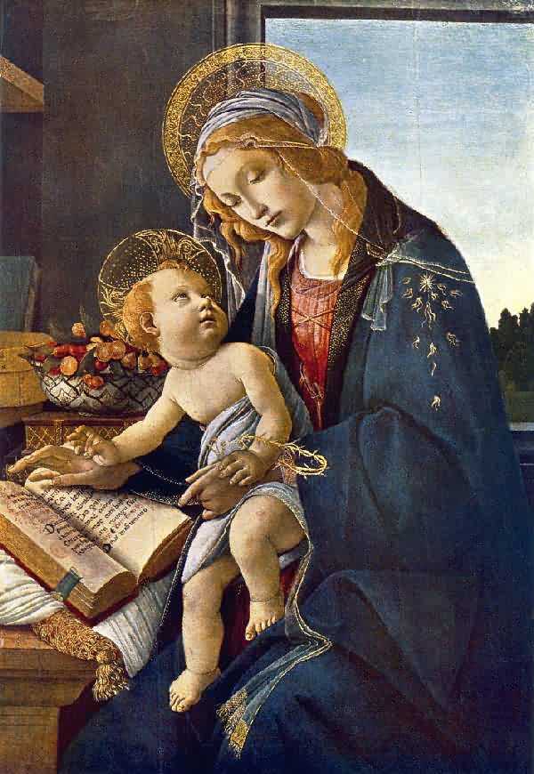 Sandro Bottichelli: Maria mit dem Kind (mit dem Buch), 1483, Museo Poldi Pezzoli, Mailand