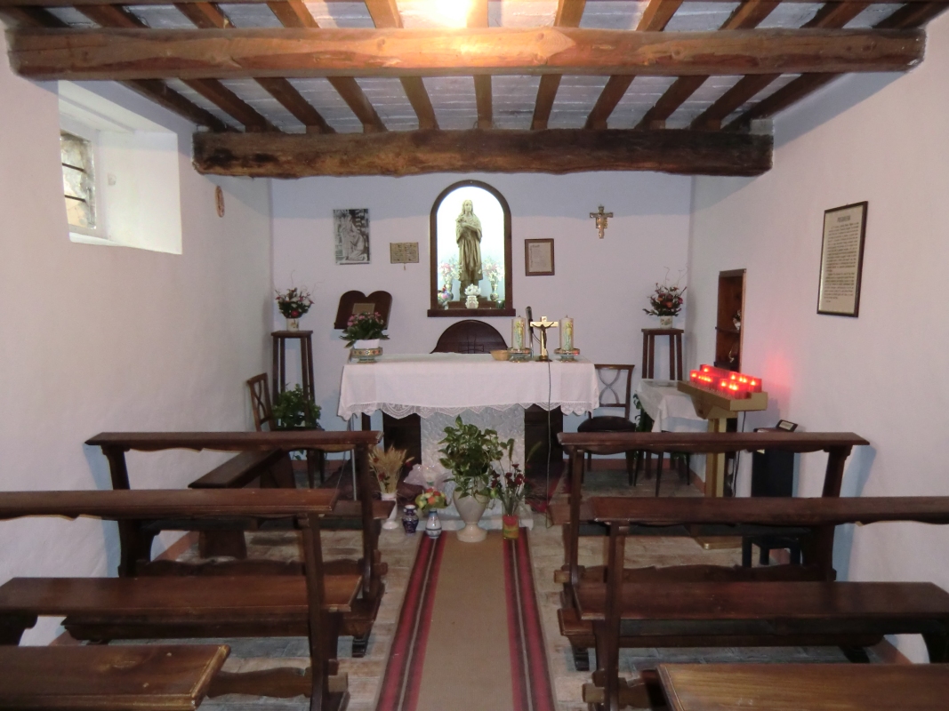 Der frühere Stall, jetzt Kapelle, im Geburtshaus in Corinaldo
