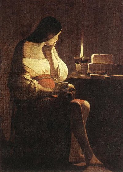 Georges de la Tour: Magdalena der Nacht, 1630 - 35, Musée du Louvre in Paris