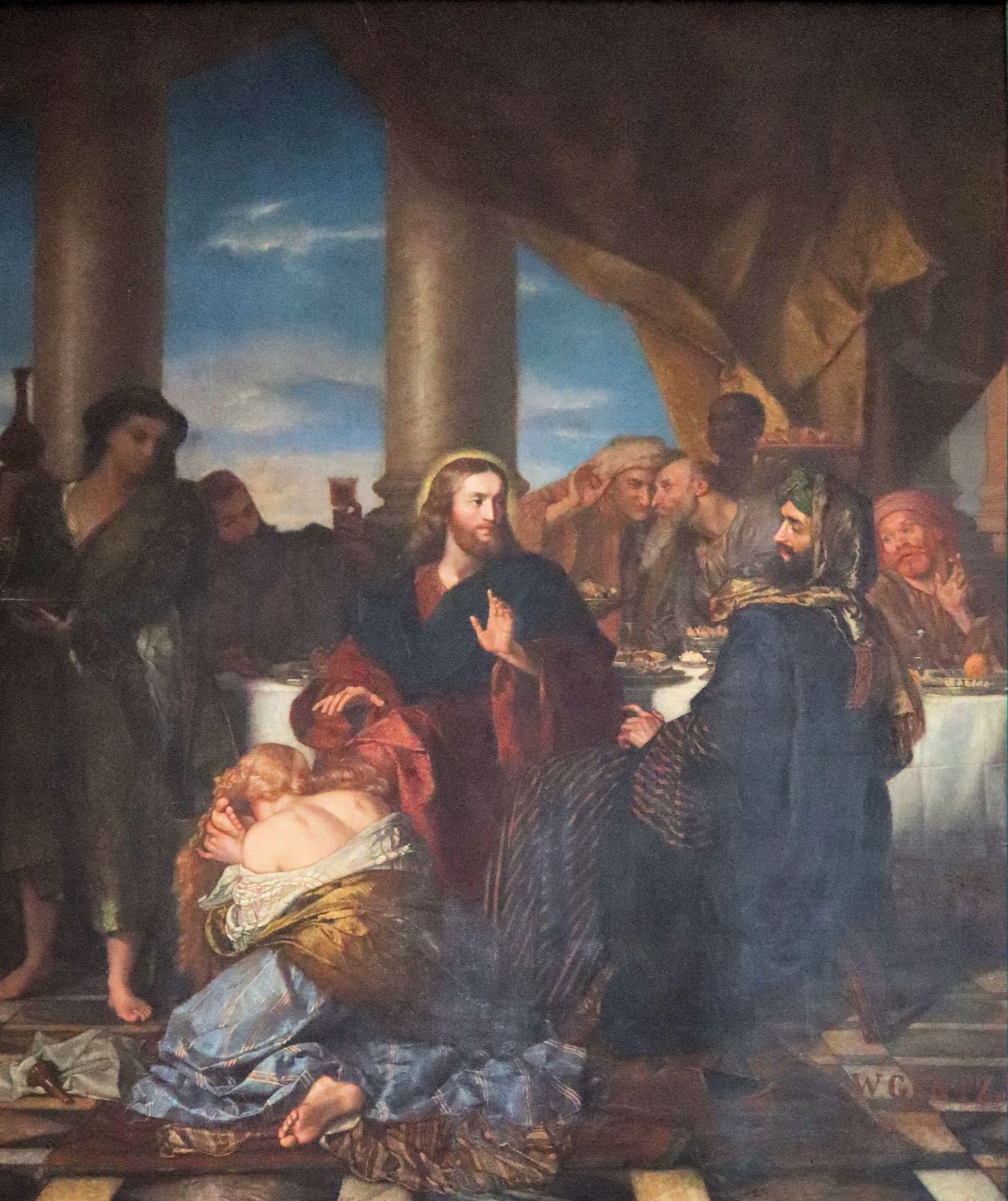Wilhelm Gentz: Maria Magdalena wäscht Jesus die Füße, 1853, in der Kirche Sankt Trinitatis in Neuruppin