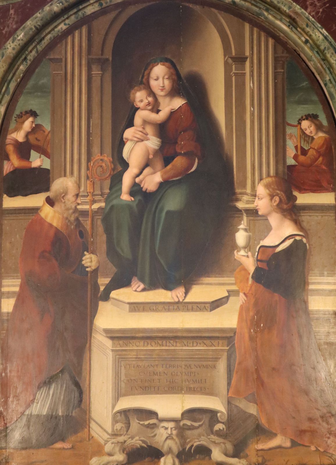 Domenico Alfani: Maria mit Martin von Tours (links) und Maria Magdalena, 1521, in der Kathedrale in Città della Pieve