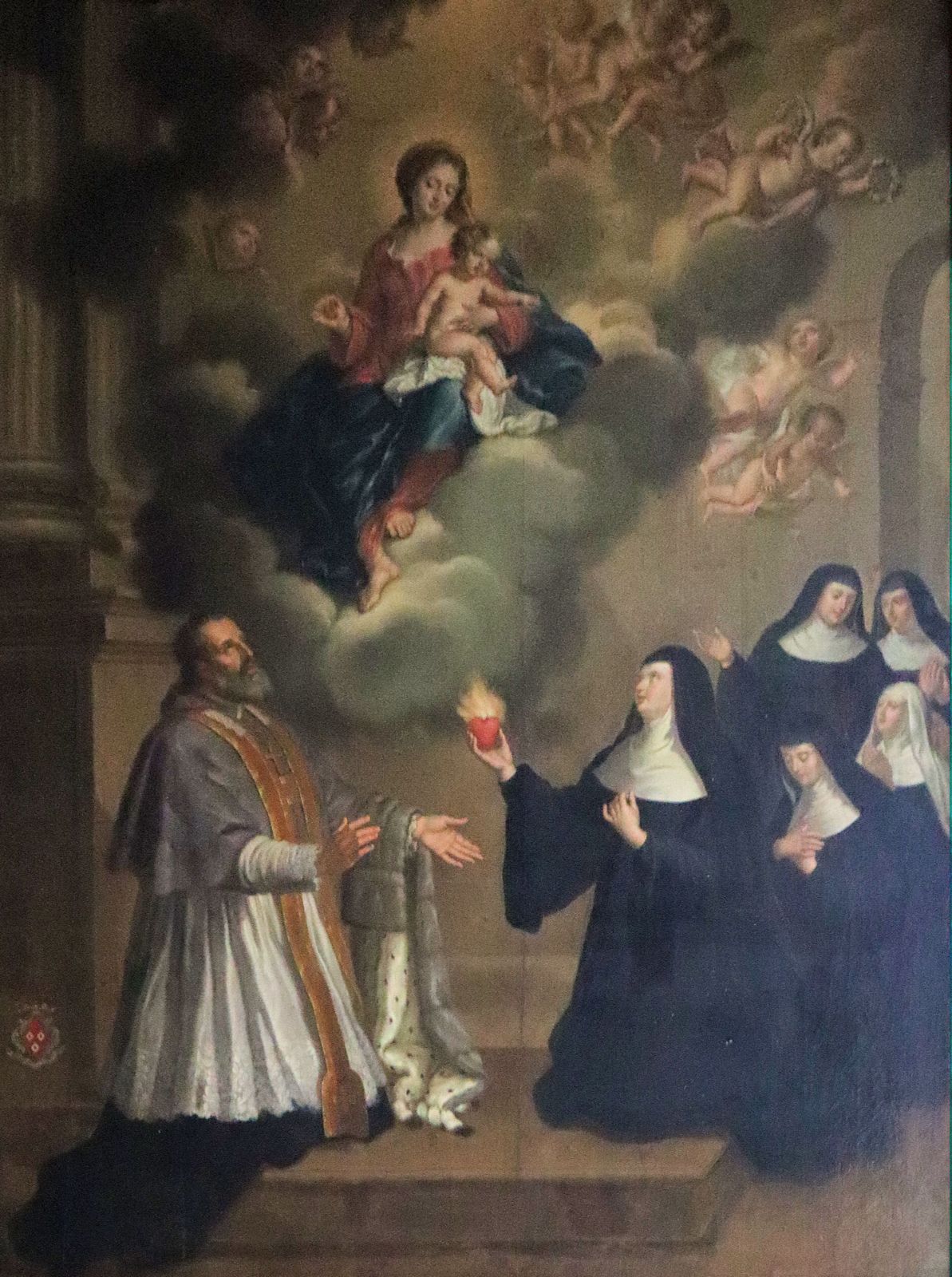 Gemälde: Maria Theresia von Jesus und Petrus Fourier, in der Mauritiuskirche in Épinal