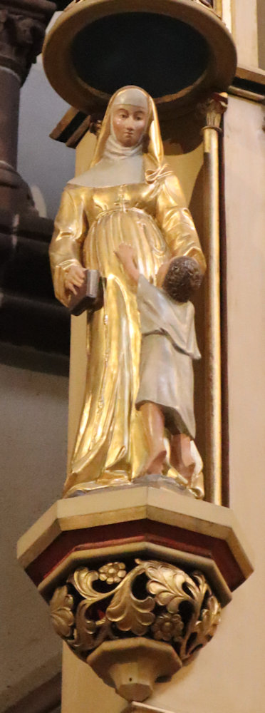 Statue, 1910, am Hochaltar der Kirche Sankt Peter in Heppenheim