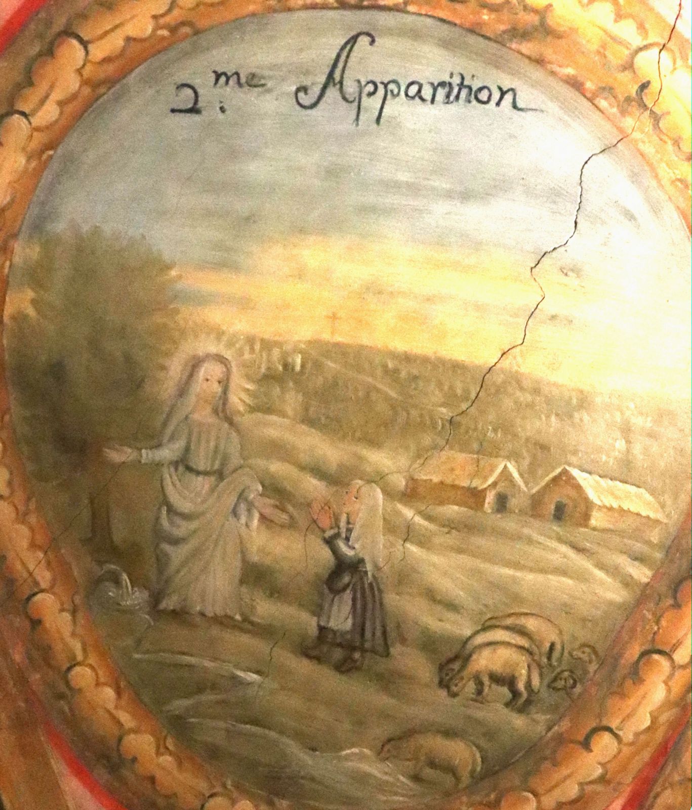 Bild der zweiten Erscheinung, im Sanktuarium in Garaison