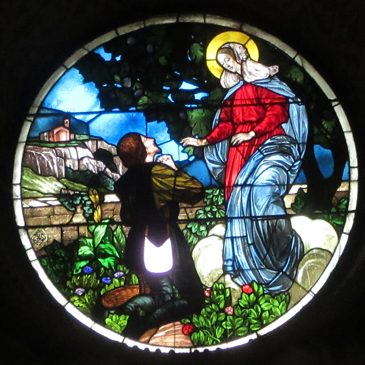 Glasfenster in der Wallfahrtskirche in Tirano
