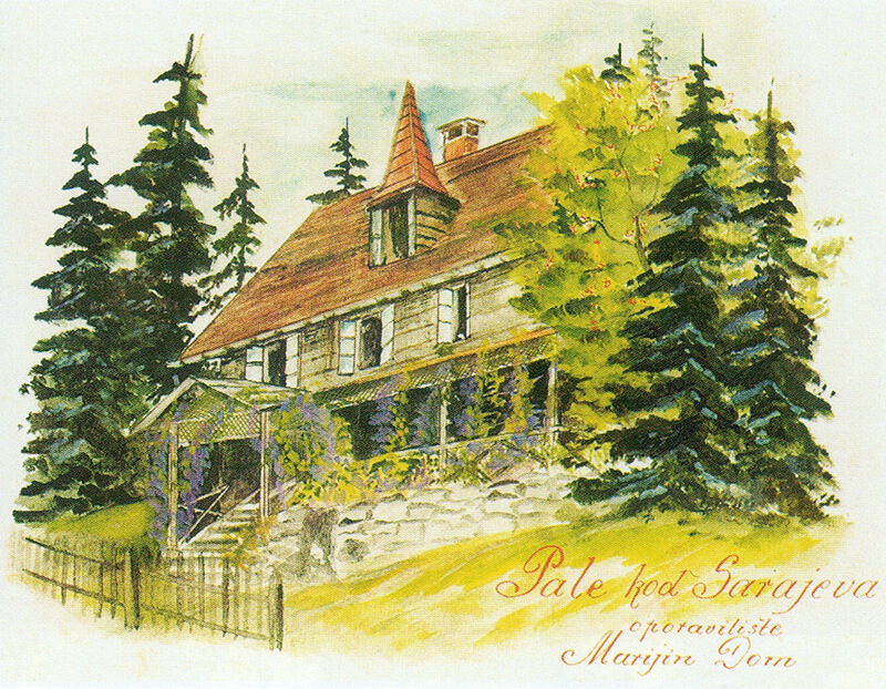 Postkarte des Klosters Marijin in Pale